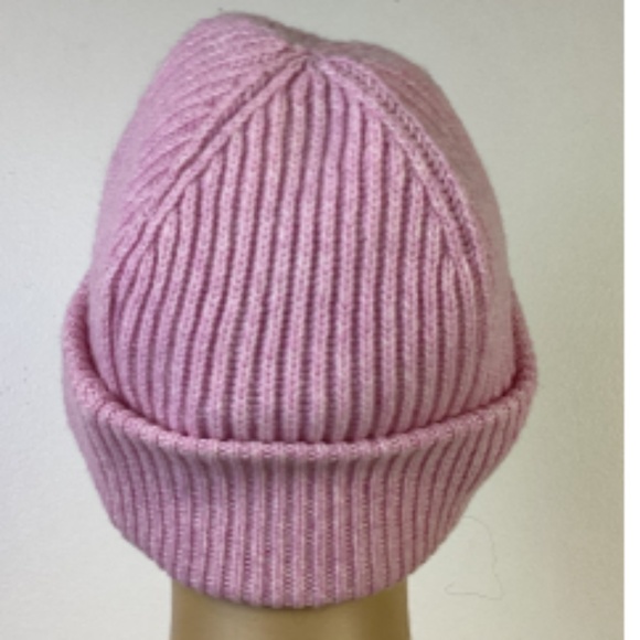 GANNI Pink Rib Knit Structured Beanie Hat - Pink main image 9